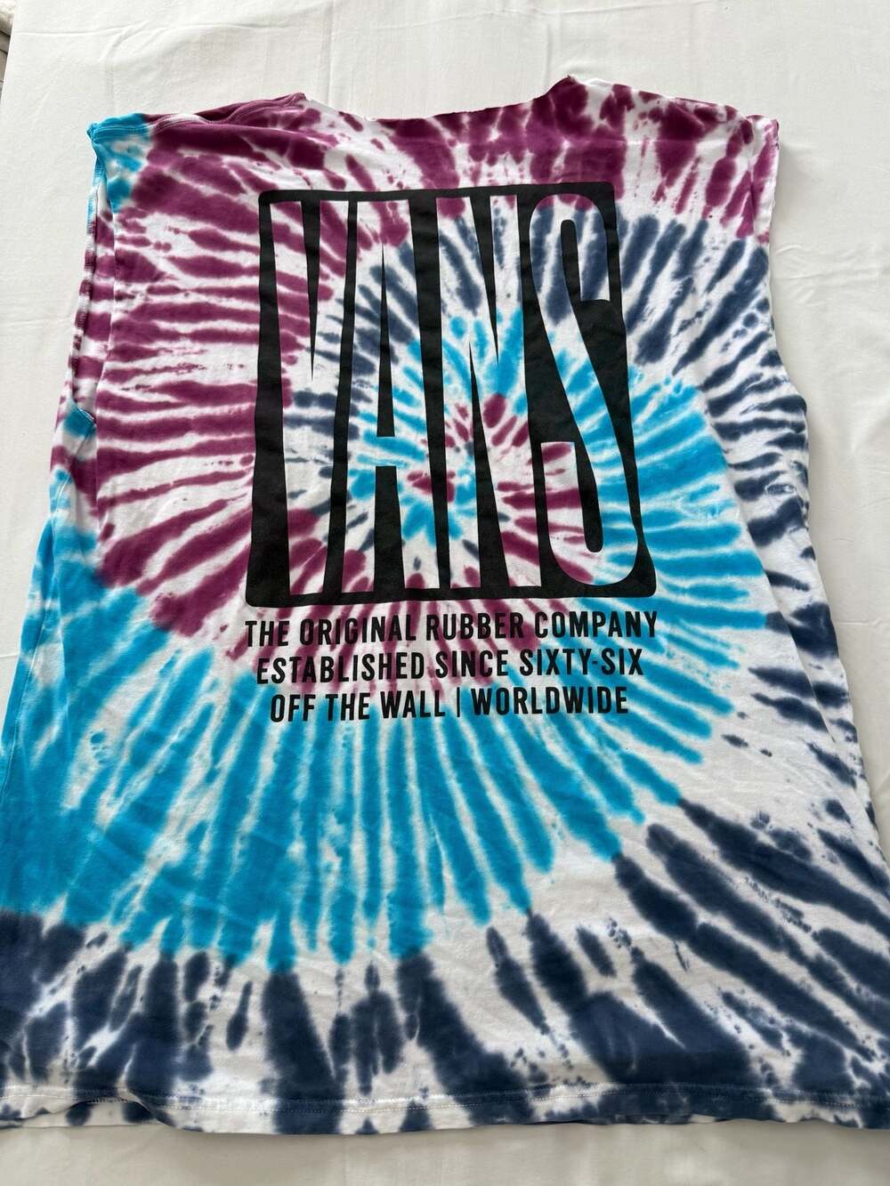 Vans Premium Blocked In Spiral Tie Dye Logo Tank Top